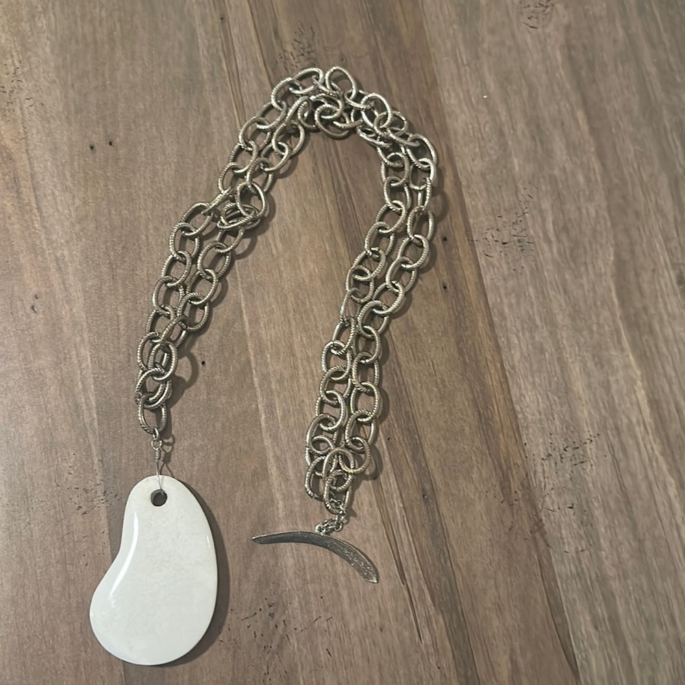 Stone chain pendant necklace